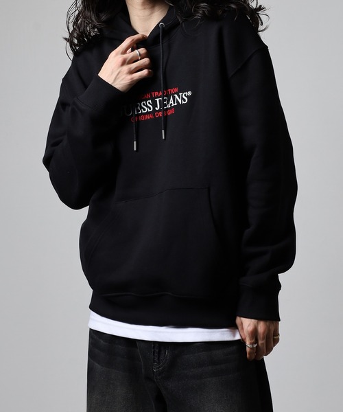 GUESS JEANS(ゲスジーンズ)の「GUESS JEANS GJ HOOD REG AMERICA TRAD SWEAT ゲス 刺繍ロゴ プルオーバー パーカー フーディー(パーカー・メンズ・ホワイト/ブラック・XL/M/L)」の18枚目の写真
