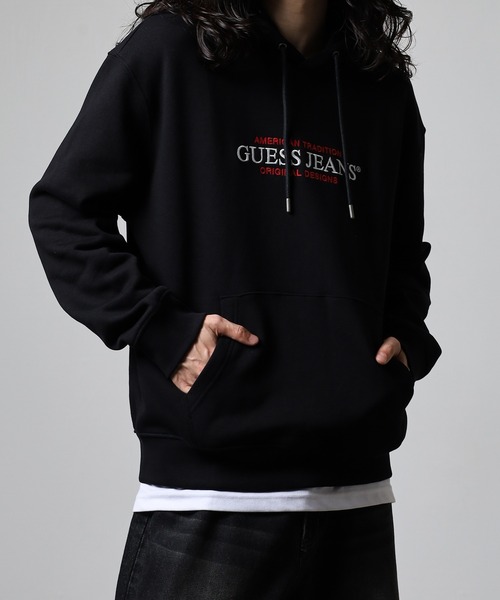 GUESS JEANS(ゲスジーンズ)の「GUESS JEANS GJ HOOD REG AMERICA TRAD SWEAT ゲス 刺繍ロゴ プルオーバー パーカー フーディー(パーカー・メンズ・ホワイト/ブラック・XL/M/L)」の16枚目の写真