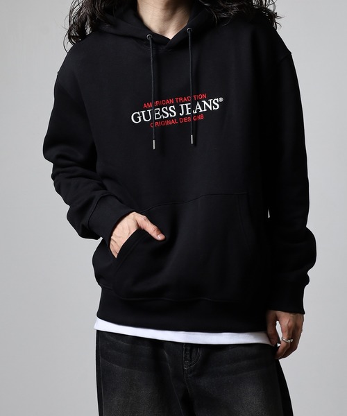GUESS JEANS(ゲスジーンズ)の「GUESS JEANS GJ HOOD REG AMERICA TRAD SWEAT ゲス 刺繍ロゴ プルオーバー パーカー フーディー(パーカー・メンズ・ホワイト/ブラック・XL/M/L)」の17枚目の写真