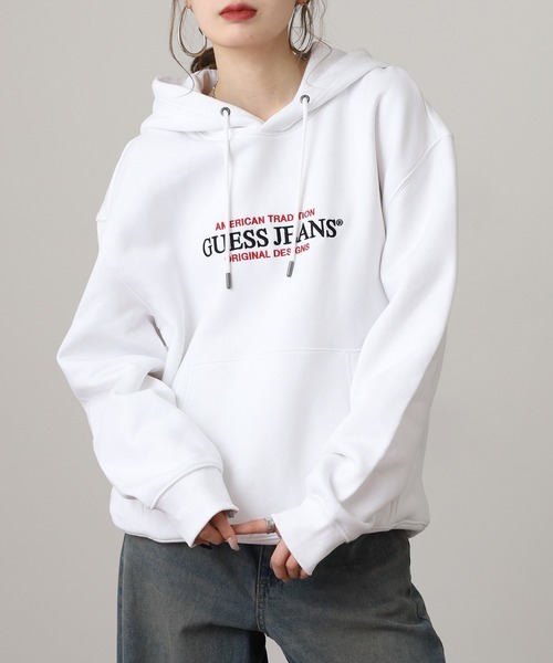 GUESS JEANS(ゲスジーンズ)の「GUESS JEANS GJ HOOD REG AMERICA TRAD SWEAT ゲス 刺繍ロゴ プルオーバー パーカー フーディー(パーカー・メンズ・ホワイト/ブラック・XL/M/L)」の21枚目の写真