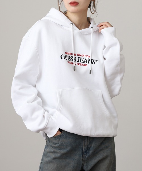 GUESS JEANS(ゲスジーンズ)の「GUESS JEANS GJ HOOD REG AMERICA TRAD SWEAT ゲス 刺繍ロゴ プルオーバー パーカー フーディー(パーカー・メンズ・ホワイト/ブラック・XL/M/L)」の22枚目の写真