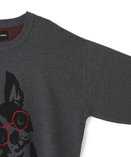 DANKE SCHON(ダンケシェーン)の「【WEB&DEPOT限定】DankeSchon/ダンケシェーン/W Jacquard DOG KNIT(ニット/セーター・メンズ・ホワイト系2/チャコールグレー/ブルー・XL/M/L)」の13枚目の写真