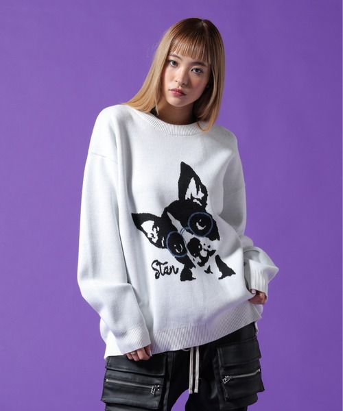 DANKE SCHON(ダンケシェーン)の「【WEB&DEPOT限定】DankeSchon/ダンケシェーン/W Jacquard DOG KNIT(ニット/セーター・メンズ・ホワイト系2/チャコールグレー/ブルー・XL/M/L)」の21枚目の写真