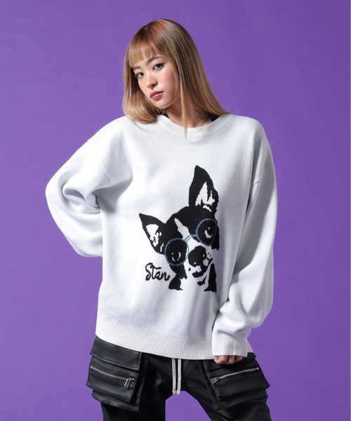 DANKE SCHON(ダンケシェーン)の「【WEB&DEPOT限定】DankeSchon/ダンケシェーン/W Jacquard DOG KNIT(ニット/セーター・メンズ・ホワイト系2/チャコールグレー/ブルー・XL/M/L)」の22枚目の写真