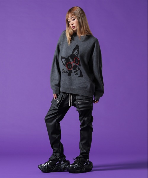DANKE SCHON(ダンケシェーン)の「【WEB&DEPOT限定】DankeSchon/ダンケシェーン/W Jacquard DOG KNIT(ニット/セーター・メンズ・ホワイト系2/チャコールグレー/ブルー・XL/M/L)」の18枚目の写真