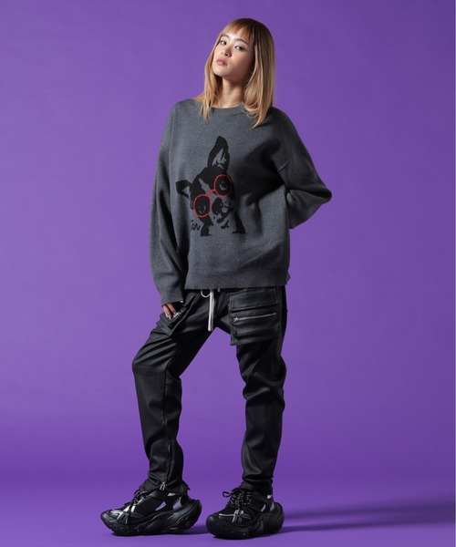 DANKE SCHON(ダンケシェーン)の「【WEB&DEPOT限定】DankeSchon/ダンケシェーン/W Jacquard DOG KNIT(ニット/セーター・メンズ・ホワイト系2/チャコールグレー/ブルー・XL/M/L)」の19枚目の写真