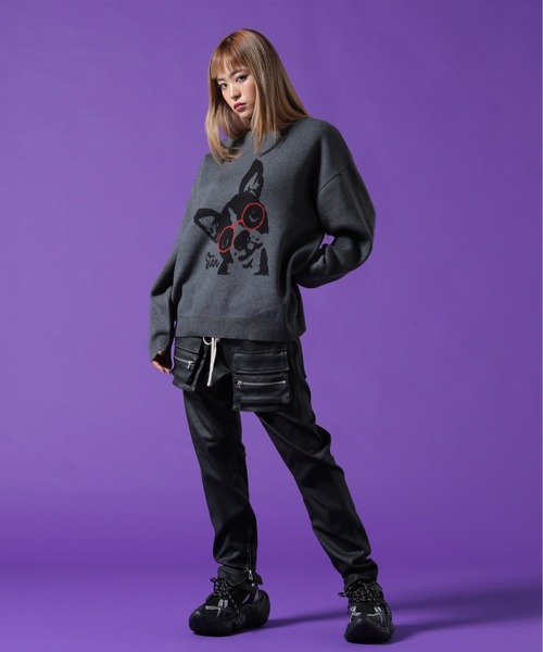 DANKE SCHON(ダンケシェーン)の「【WEB&DEPOT限定】DankeSchon/ダンケシェーン/W Jacquard DOG KNIT(ニット/セーター・メンズ・ホワイト系2/チャコールグレー/ブルー・XL/M/L)」の20枚目の写真