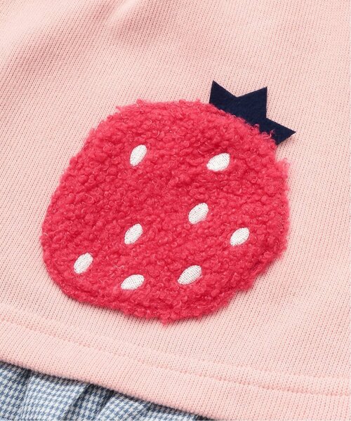 baby cheer（ベイビーチアー）の「イチゴポケットチュニック（チュニック・キッズ・オフホワイト/ホワイト系/ピンク・80ｃｍ/90cm/100cm/110cm/120cm）」の9枚目の写真