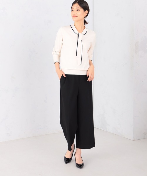 GALLORIA(ギャローリア)の「【キレメクニット】ボウタイニット(ニット/セーター・レディース・オートミール/ネイビー・S/M/L/LL)」の6枚目の写真