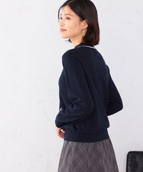 GALLORIA(ギャローリア)の「【キレメクニット】ボウタイニット(ニット/セーター・レディース・オートミール/ネイビー・S/M/L/LL)」の8枚目の写真