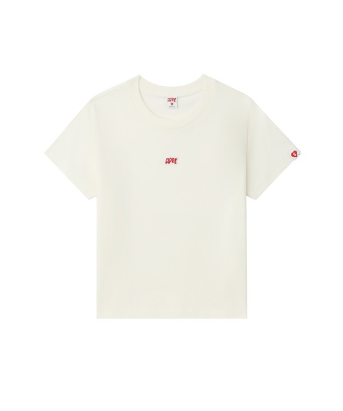APEE BY A BATHING APE(エイピーバイアベイシングエイプ)の「APEE BADGE CROP TEE(Tシャツ/カットソー・レディース・ブラック/アイボリー・X-SMALL/SMALL)」の1枚目の写真