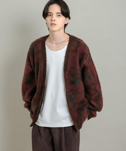 SENSE OF PLACE by URBAN RESEARCH（センスオブプレイスバイアーバンリサーチ）の「ツリーカモニットカーディガン（ニット/セーター・メンズ・ベージュ/ボルドー/チャコールグレー・MEDIUM/LARGE）」の3枚目の写真