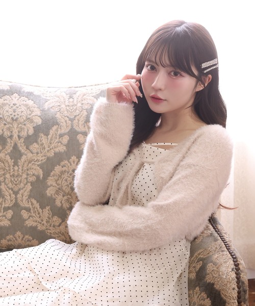 one after another NICE CLAUP（ワンアフターアナザーナイスクラップ）の「ニットボレロ＋ティアードワンピースセット（ワンピース・レディース・グレー系その他/ブラック系その他/ピンク系その他/ベージュ系その他・FREE）」の3枚目の写真