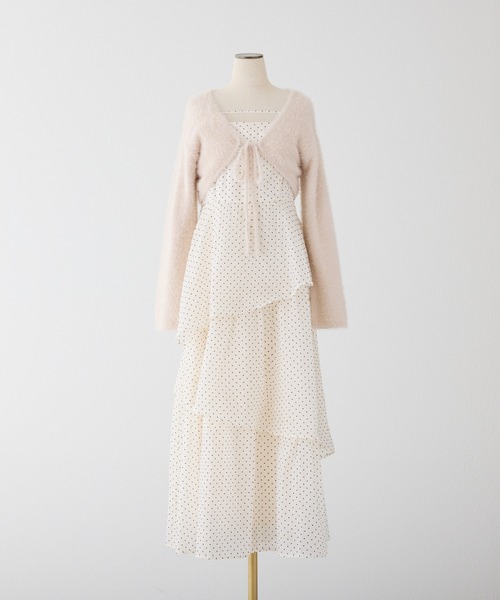 ニットボレロ＋ティアードワンピースセット（ワンピース）｜one after