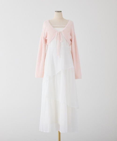 one after another NICE CLAUP（ワンアフターアナザーナイスクラップ）の「ニットボレロ＋ティアードワンピースセット（ワンピース・レディース・グレー系その他/ブラック系その他/ピンク系その他/ベージュ系その他・FREE）」の15枚目の写真