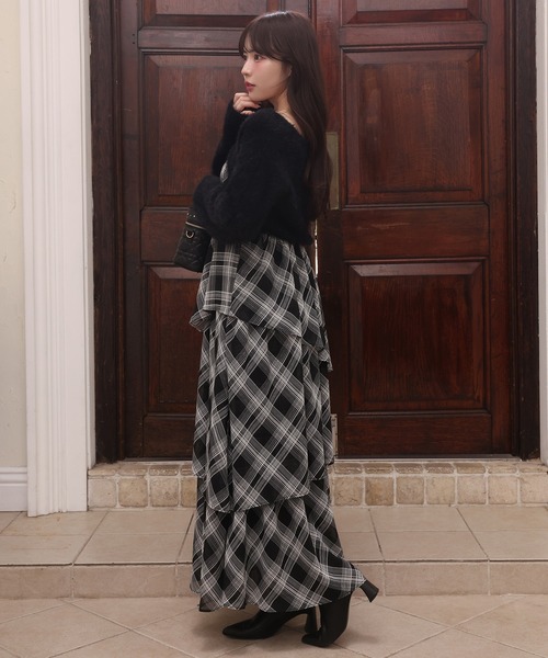 one after another NICE CLAUP（ワンアフターアナザーナイスクラップ）の「ニットボレロ＋ティアードワンピースセット（ワンピース・レディース・グレー系その他/ブラック系その他/ピンク系その他/ベージュ系その他・FREE）」の18枚目の写真