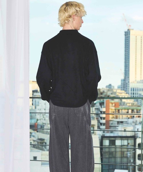 MAISON SPECIAL(メゾンスペシャル)の「《UNISEX》Super140 Brushed Extra Fine Merino Wool Polo Shirt/スーパー140ブラッシュドエクストラファインメリノウールポロシャツ【MAISON SPECIAL/メゾンスペシャル】(ニット/セーター・メンズ・ピンク/チャコールグレー/ブラック・0/1/2)」の13枚目の写真