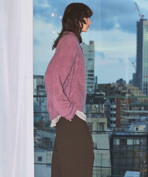 MAISON SPECIAL(メゾンスペシャル)の「《UNISEX》Super140 Brushed Extra Fine Merino Wool Polo Shirt/スーパー140ブラッシュドエクストラファインメリノウールポロシャツ【MAISON SPECIAL/メゾンスペシャル】(ニット/セーター・メンズ・ピンク/チャコールグレー/ブラック・0/1/2)」の18枚目の写真