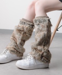 d.i.a ダイア レッグウォーマー フェイクファー付き 黒 セール】フェイクファーレッグウォーマー（レッグウォーマー