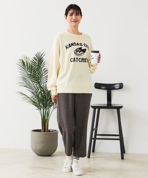 fort point(フォーポイント)の「【C-FORT POINT/フォートポイント】レトロキャラ ジャガードニット(ニット/セーター・レディース・ブラウン/アイボリー/チャコールグレー・FREE)」の5枚目の写真