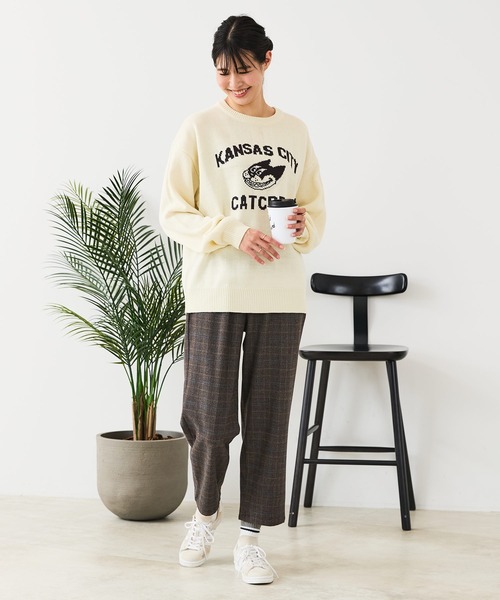 fort point(フォーポイント)の「【C-FORT POINT/フォートポイント】レトロキャラ ジャガードニット(ニット/セーター・レディース・ブラウン/アイボリー/チャコールグレー・FREE)」の6枚目の写真