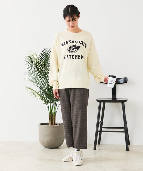 fort point(フォーポイント)の「【C-FORT POINT/フォートポイント】レトロキャラ ジャガードニット(ニット/セーター・レディース・ブラウン/アイボリー/チャコールグレー・FREE)」の7枚目の写真