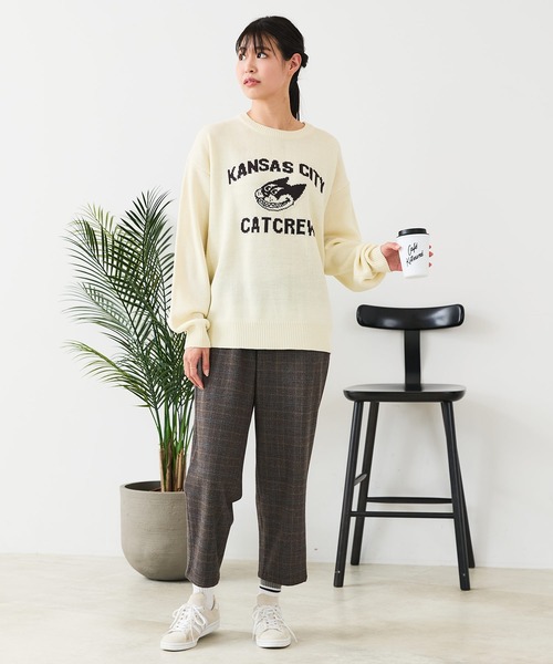 fort point(フォーポイント)の「【C-FORT POINT/フォートポイント】レトロキャラ ジャガードニット(ニット/セーター・レディース・ブラウン/アイボリー/チャコールグレー・FREE)」の8枚目の写真
