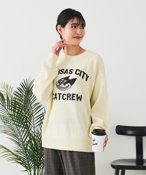 fort point(フォーポイント)の「【C-FORT POINT/フォートポイント】レトロキャラ ジャガードニット(ニット/セーター・レディース・ブラウン/アイボリー/チャコールグレー・FREE)」の10枚目の写真