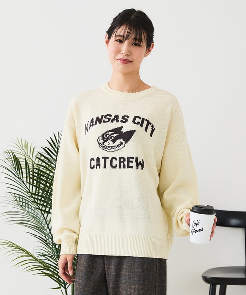 fort point(フォーポイント)の「【C-FORT POINT/フォートポイント】レトロキャラ ジャガードニット(ニット/セーター・レディース・ブラウン/アイボリー/チャコールグレー・FREE)」の12枚目の写真