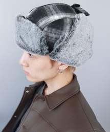 SPINNS | 2WAYオンブレチャック柄フライトキャップ/防寒/耳当て付き/アビエーター帽/ユニセックス(キャップ)
