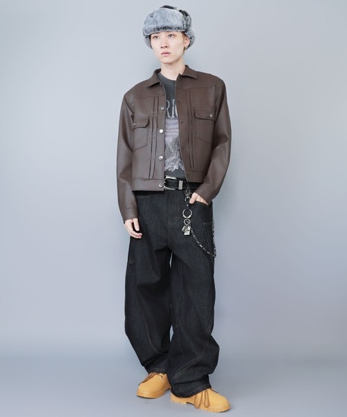 SPINNS（スピンズ）の「2WAYオンブレチャック柄フライトキャップ/防寒/耳当て付き/アビエーター帽/ユニセックス（キャップ・メンズ・ブラック系その他/レッド系その他・ONESIZE）」の7枚目の写真