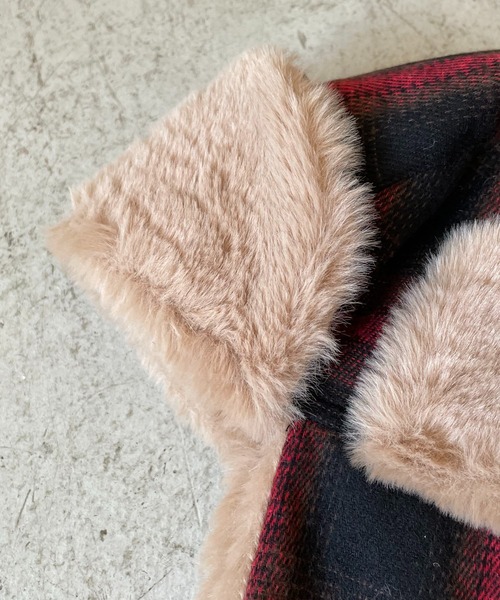 SPINNS（スピンズ）の「2WAYオンブレチャック柄フライトキャップ/防寒/耳当て付き/アビエーター帽/ユニセックス（キャップ・メンズ・ブラック系その他/レッド系その他・ONESIZE）」の15枚目の写真