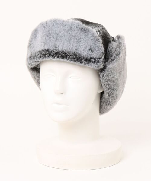 SPINNS（スピンズ）の「2WAYオンブレチャック柄フライトキャップ/防寒/耳当て付き/アビエーター帽/ユニセックス（キャップ・メンズ・ブラック系その他/レッド系その他・ONESIZE）」の16枚目の写真