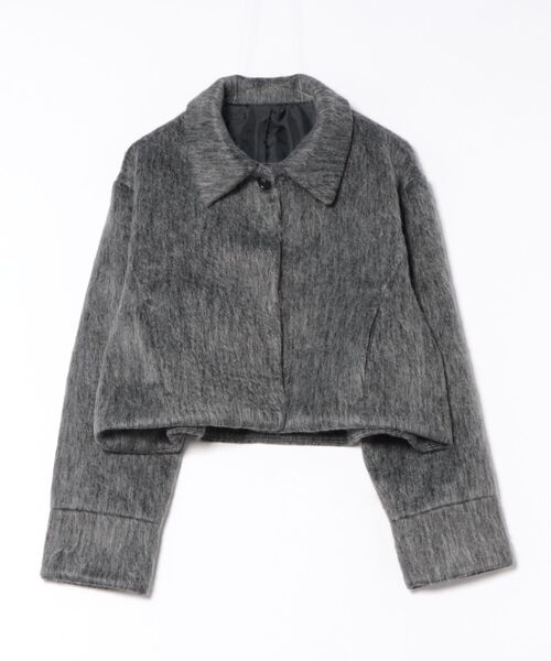 STYLEBLOCK(スタイルブロック)の「シャギーショートジャケット(その他アウター・レディース・ブラック/グレー・M)」の5枚目の写真
