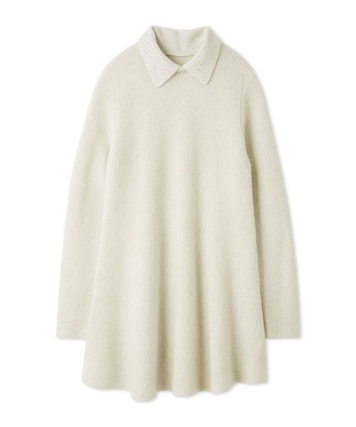 襟付きペプラムニットミニワンピース（ニット/セーター）｜Mila Owen