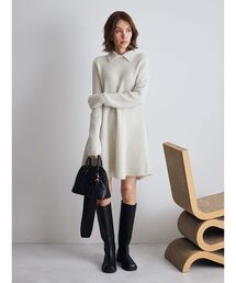 Mila Owen | 襟付きペプラムニットミニワンピース(ニット/セーター)