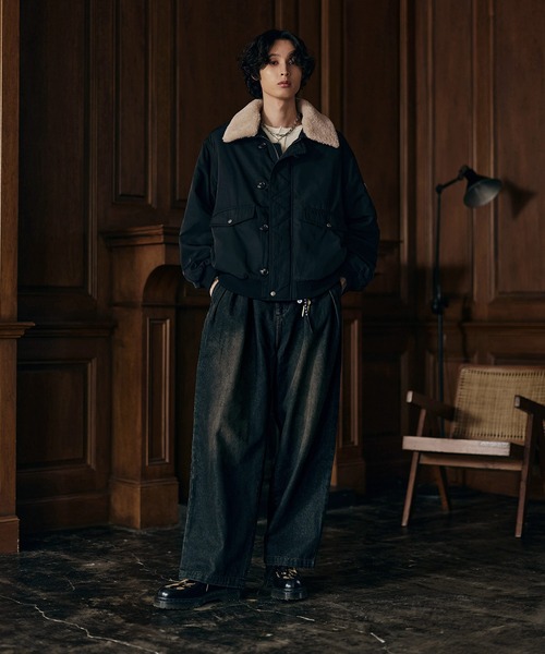 2WAYフライトジャケット / N-2B ミリタリー ジャケット 【襟ファー