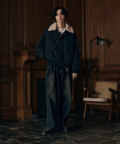 2WAYフライトジャケット / N-2B ミリタリー ジャケット 【襟ファー