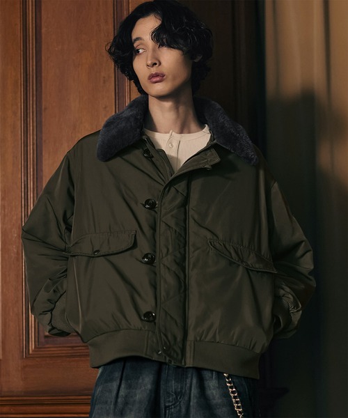 2WAYフライトジャケット / N-2B ミリタリー ジャケット 【襟ファー