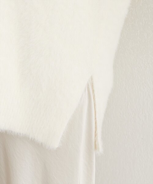 natural couture（ナチュラルクチュール）の「フェザーヤーンニットベスト（ベスト・レディース・ブラウン/チャコールグレー/オフホワイト・FREE）」の13枚目の写真