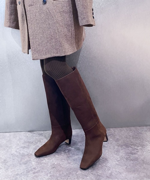 enchanted(エンチャンテッド)の「《APOM》本革ワイドシャフトロングブーツ(ブーツ・レディース・ブラック系その他/ブラウン/ブラック・38/37/36/35/40/39)」の2枚目の写真