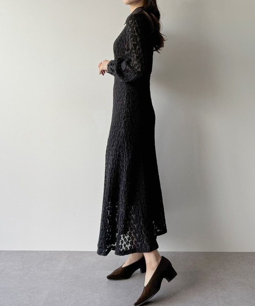 mipiarl（ミピアール）の「レースポロワンピース（ぺチワンピースセット）（ワンピース・レディース・アイボリー/ブラック・LARGE/MEDIUM/SMALL）」の11枚目の写真