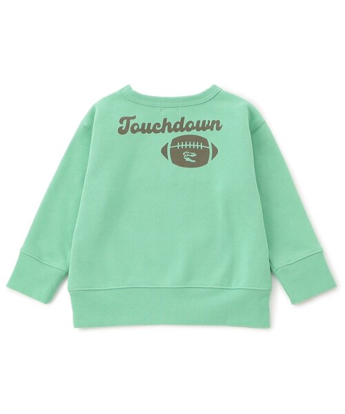 F.O.KIDS(エフオーキッズ)の「【ジュニア対応】カレッジロゴ風DINOトレーナー(スウェット・キッズ・エメラルド/キナリ/ブラウン・80/90/100/110/120/130/140)」の5枚目の写真