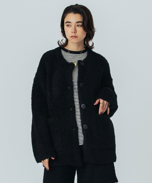 ROSE BUD（ローズバッド）の「KNIT CARDIGAN（カーディガン/ボレロ・レディース・ブラウン/ブラック・ONE SIZE）」の12枚目の写真