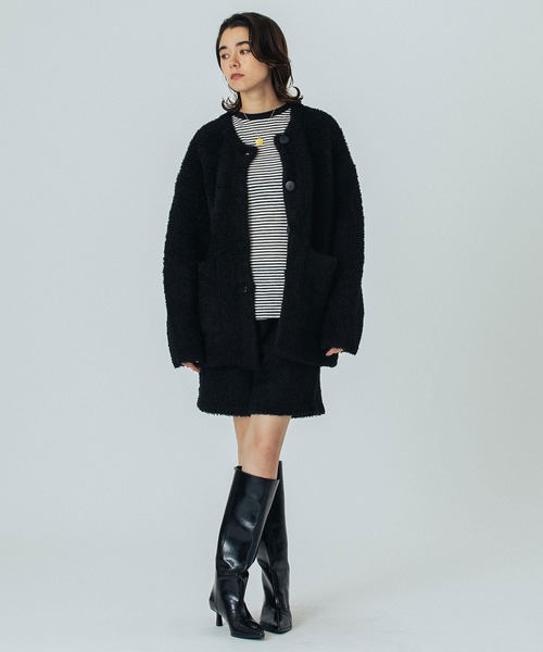 ROSE BUD（ローズバッド）の「KNIT CARDIGAN（カーディガン/ボレロ・レディース・ブラウン/ブラック・ONE SIZE）」の13枚目の写真