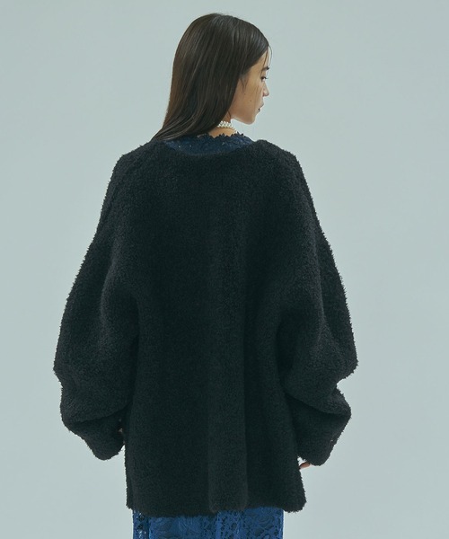 ROSE BUD（ローズバッド）の「KNIT CARDIGAN（カーディガン/ボレロ・レディース・ブラウン/ブラック・ONE SIZE）」の5枚目の写真