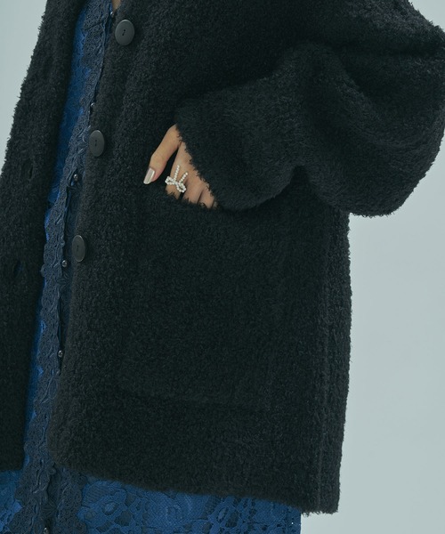 ROSE BUD（ローズバッド）の「KNIT CARDIGAN（カーディガン/ボレロ・レディース・ブラウン/ブラック・ONE SIZE）」の9枚目の写真