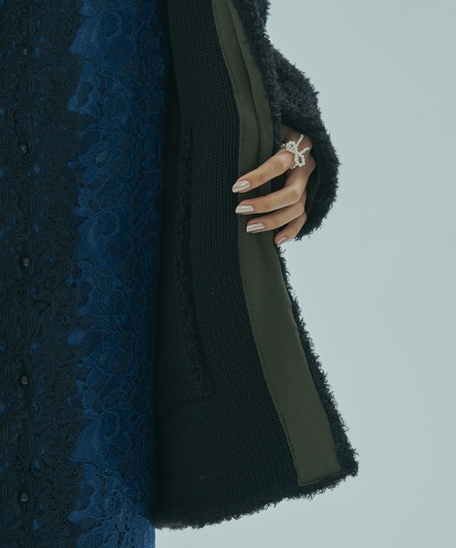 ROSE BUD（ローズバッド）の「KNIT CARDIGAN（カーディガン/ボレロ・レディース・ブラウン/ブラック・ONE SIZE）」の11枚目の写真