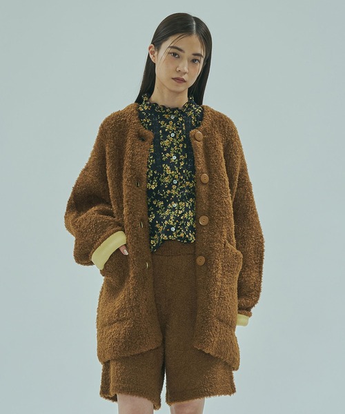 ROSE BUD（ローズバッド）の「KNIT CARDIGAN（カーディガン/ボレロ・レディース・ブラウン/ブラック・ONE SIZE）」の16枚目の写真