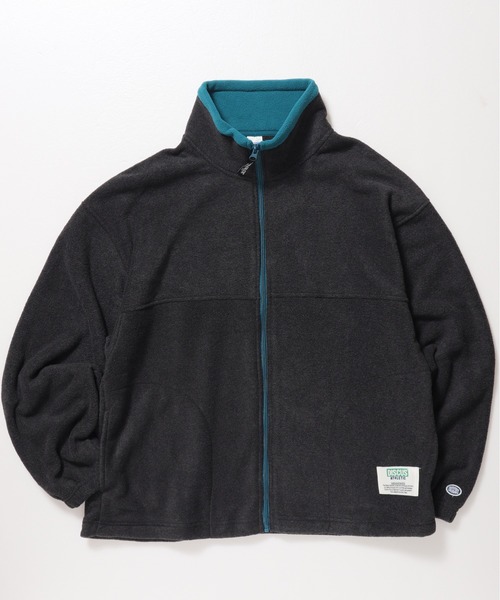 DISCUS ATHLETIC（ディスカス　アスレチック）の「【DISCUS ATHLETIC/ディスカス アスレチック】フリースパイピング配色フルＺＩＰハイネック(無地＆総柄)（ブルゾン・レディース・チャコール/オートミール/ネイビー/ブルー/その他・M/LL/L）」の14枚目の写真